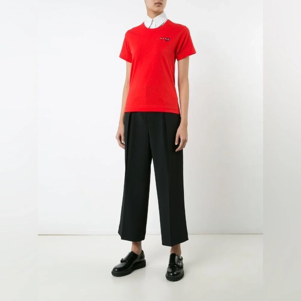 AUTHENTIC COMMES DES GARÇON crew neck short sleeve red t shirt xs - Picture 3 of 11